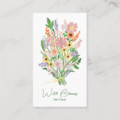 Wildbloemboeket Rustieke Handgemaakte Bloemen QR C Visitekaartje (Voorkant)