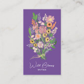 Wildbloemboeket Rustieke Handgemaakte Bloemen QR C Visitekaartje (Voorkant)