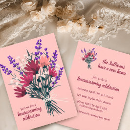 Wildbloemboeket Schattige Nieuw Huis Housewarming Kaart