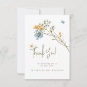 Wildbloemboho modern minimalistisch vrijgezellenfe bedankkaart (Voorkant)