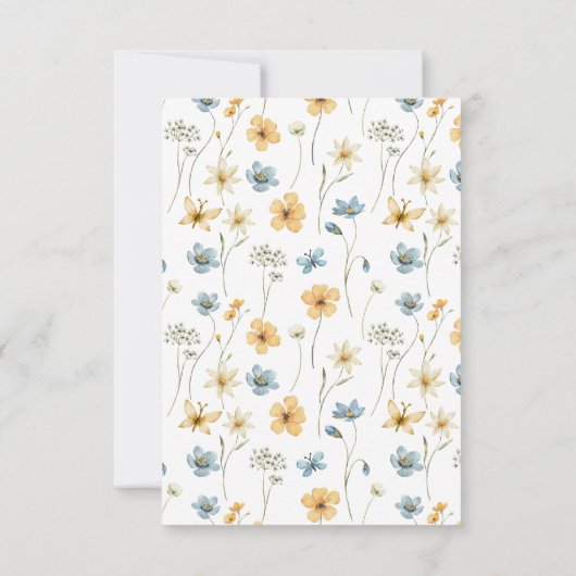 Wildbloemboho modern minimalistisch vrijgezellenfe bedankkaart (Achterkant)