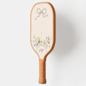 Wildbloemboog Bloemen Beige Initialen Monogram Pickleball Paddle (Links)
