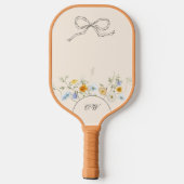 Wildbloemboog Bloemen Beige Initialen Monogram Pickleball Paddle (Achterkant)