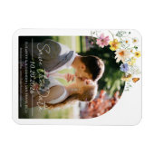 Wildbloemboog | Boho Foto De datum opslaan Magneet (Horizontaal)