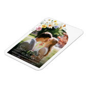 Wildbloemboog | Boho Foto De datum opslaan Magneet (Linkerzijde)