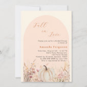 Wildbloemboog herfst liefde pompoen Vrijgezellenfe Kaart (Voorkant)