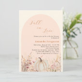 Wildbloemboog herfst liefde pompoen Vrijgezellenfe Kaart (Staand voorkant)