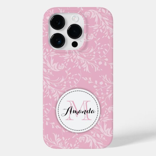 Wildbloemdamast bloemenroze Case-Mate iPhone case (Achterkant)