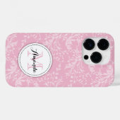 Wildbloemdamast bloemenroze Case-Mate iPhone case (Achterkant (horizontaal))
