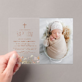 Wildbloemdooptuin in bloei acryl uitnodigingen