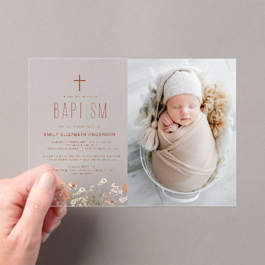 Wildbloemdooptuin in bloei acryl uitnodigingen (Insitu (Draagbaar))