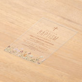 Wildbloemdooptuin in bloei terracotta acryl uitnodigingen (Laagn)