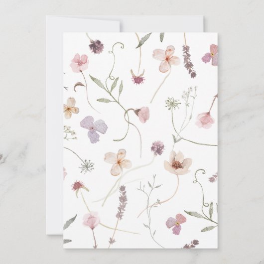 Wildbloemen 1e verjaardag Wild One Blush Pink Kaart (Achterkant)