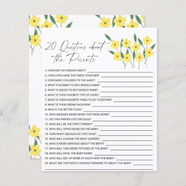 Wildbloemen - 20 vragen over de Ouders (Voorkant / Achterkant)