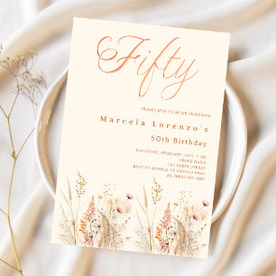 Wildbloemen 50e verjaardag kaart
