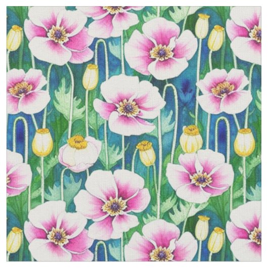 Wildbloemen Afdrukverbinding Stof (Close Up)