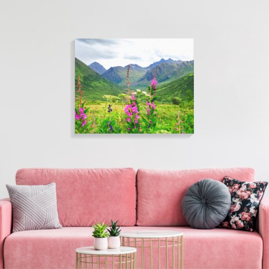 Wildbloemen Alaskan Valley Canvas Afdruk (Insitu (Woonkamer))