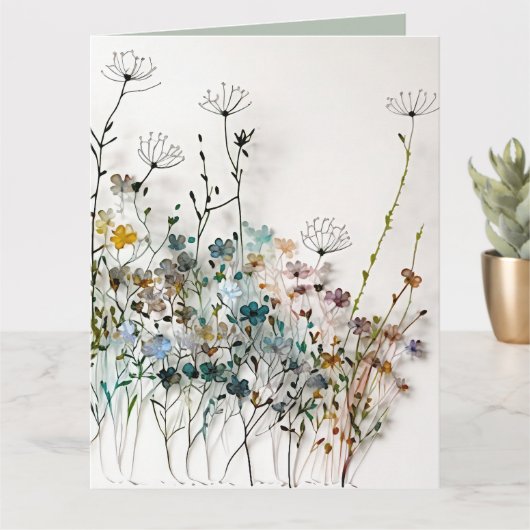Wildbloemen - Aquarel Kaart (Kleine Plant)