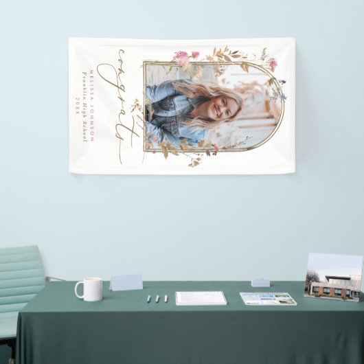 Wildbloemen Arch Photo Graduation Party Banner (Beurs)