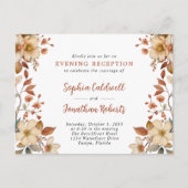 Wildbloemen Avond Receptie Herfst Bruiloft Briefkaart (Voorkant)