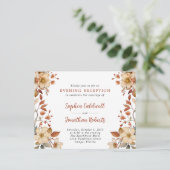 Wildbloemen Avond Receptie Herfst Bruiloft Briefkaart (Staand voorkant)