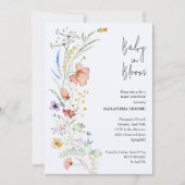 Wildbloemen Baby Boy Shower Kaart (Voorkant)