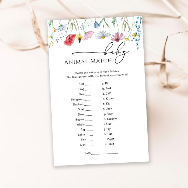 Wildbloemen Baby Dieren Match Game (Creator heeft geüpload)