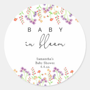 Wildbloemen - Baby in bloei Ronde Sticker
