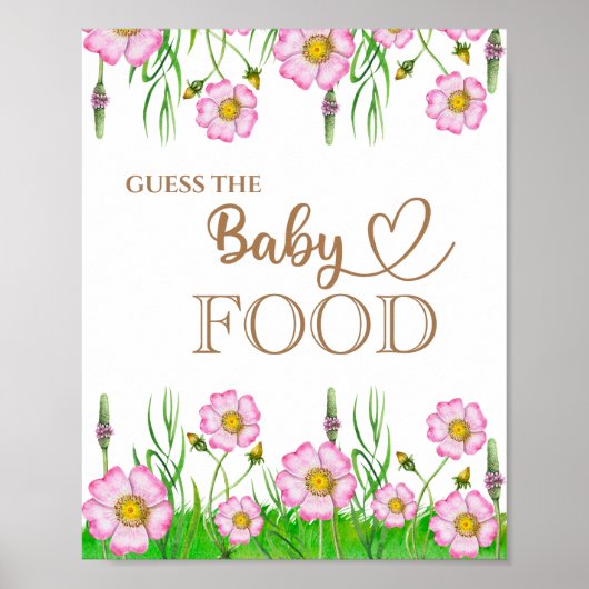 Wildbloemen Baby in Bloom "Raad het Baby eten" Poster (Voorkant)