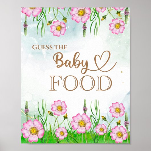 Wildbloemen Baby in Bloom "Raad het Baby eten" Poster (Voorkant)