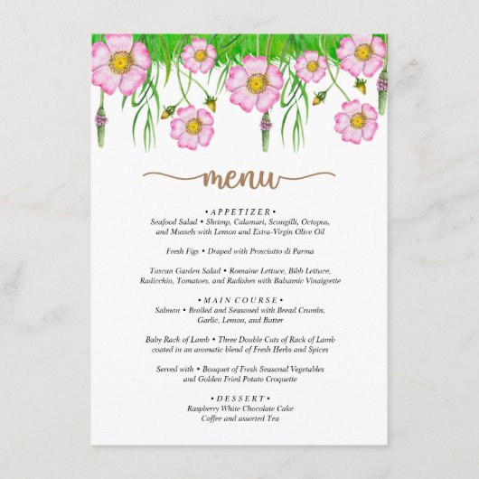 Wildbloemen Baby in het menu Bloom Baby shower (Voorkant)
