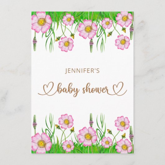 Wildbloemen Baby in het menu Bloom Baby shower (Achterkant)