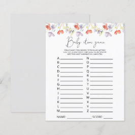 Wildbloemen Baby Item Spel. Baby Shower Spel