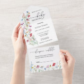 Wildbloemen Baby shower All In One Uitnodiging (Afscheurbaar)