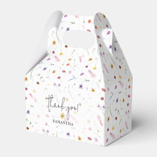 Wildbloemen Baby shower Bedankdoosjes (Voorkant Zijde)