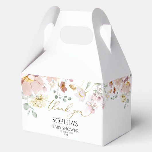 Wildbloemen Baby shower Bedankdoosjes (Achterkant)