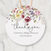 Wildbloemen Baby shower Bedankjes Labels (Voorkant)