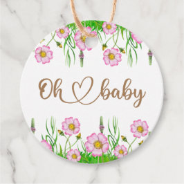 Wildbloemen Baby shower Bedankjes Labels