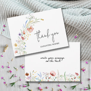 Wildbloemen Baby shower Bedankkaart