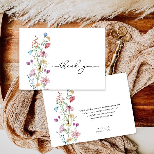 Wildbloemen Baby Shower Bedankkaart