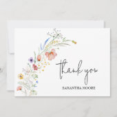 Wildbloemen Baby shower Bedankkaart (Voorkant)