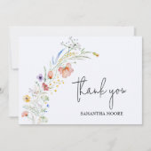 Wildbloemen Baby shower Bedankkaart (Voorkant)