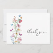 Wildbloemen Baby Shower Bedankkaart (Voorkant)