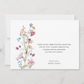 Wildbloemen Baby Shower Bedankkaart (Achterkant)