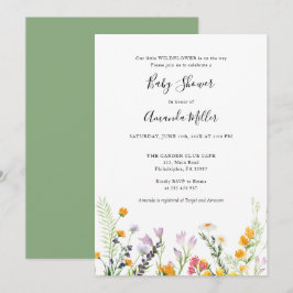 Wildbloemen Baby shower Boho Spring Save The Date