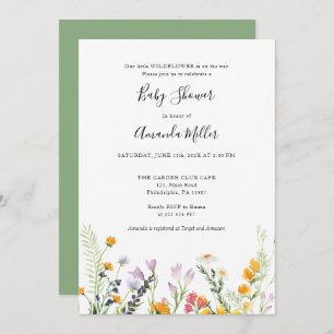 Wildbloemen Baby shower Boho Spring Save The Date