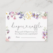 Wildbloemen Baby shower Diaper Raffle Informatiekaartje (Voorkant)
