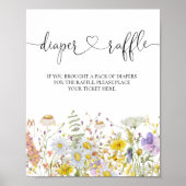 Wildbloemen Baby shower Diaper Raffle Poster (Voorkant)