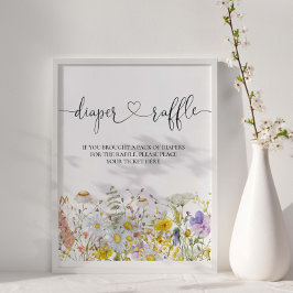 Wildbloemen Baby shower Diaper Raffle Poster