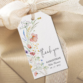 Wildbloemen Baby shower Favor Cadeaulabel